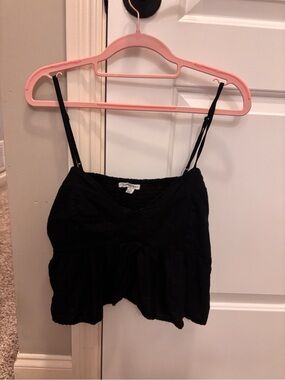 American Eagle Outfitters Black Smocked Back Camisole